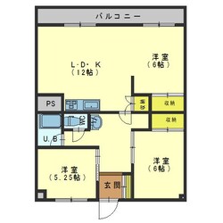 キャッスル富岡2号館の物件間取画像